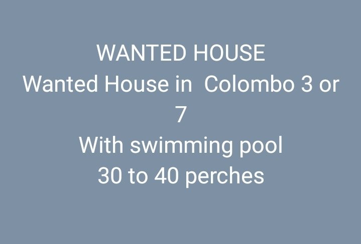 PanoramasRealty's tweet photo. WANTED HOUSE
Wanted House in  Colombo 3 or 7
With swimming pool
30 to 40 perches
077 990 4443 https://t.co/oqGQr8tTBt