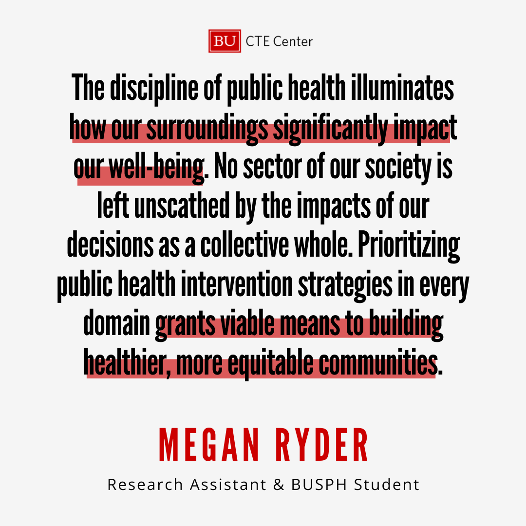 Hear what research assistant and current @BUSPH student, Megan Ryder, has to say about the importance of public health.