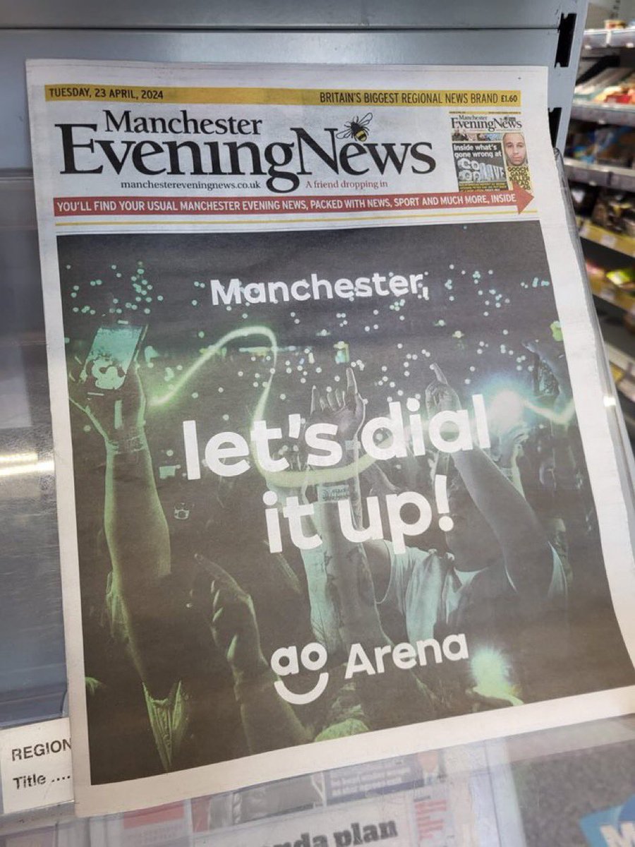 So surely not a coincidence that on the day that @MENnewsdesk uses a load of column inches to criticise @TheCoopLive they sell their paper with a wrap around advert for the @AOArena HT @JenWilliams_FT