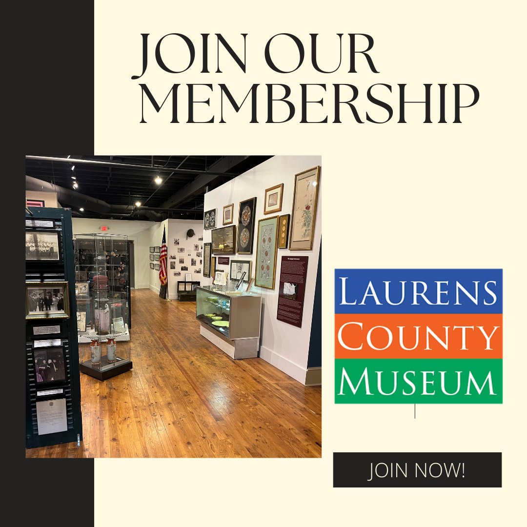 Your memberships help us preserve the history of Laurens County.  Become a member today by filling out this application or contacting the Laurens County Museum. 864-681-3678. LaurensMuseum1@gmail.com

laurenscountymuseum.org/_files/ugd/33d…