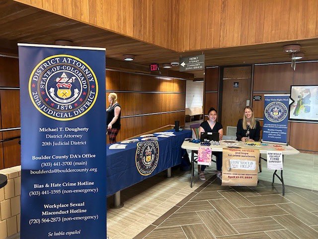 It is Crime Victim Rights week and this year is a call-to-action to create safer environments for crime victims. By doing so, we’re better able to offer support, resources, and hope.   The DA’s Office has a table set up at the courthouse all week. Come on down!