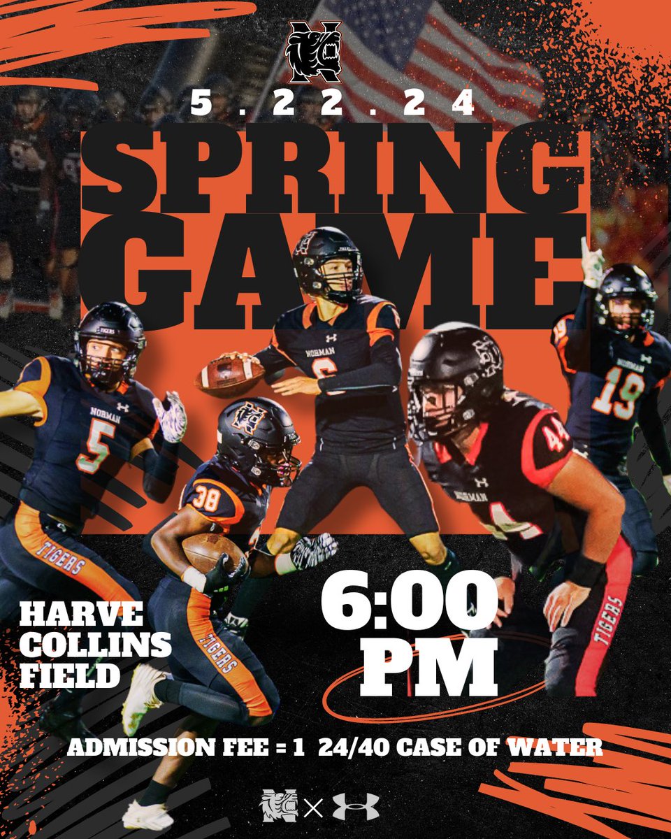 It’s that time of year again! Spring Game 2024! All are welcome to come out for a NHS FB ‘24 Preview! Food Trucks, giveaways and more! Case of water gets you in! Go Tigers & Fight On!!