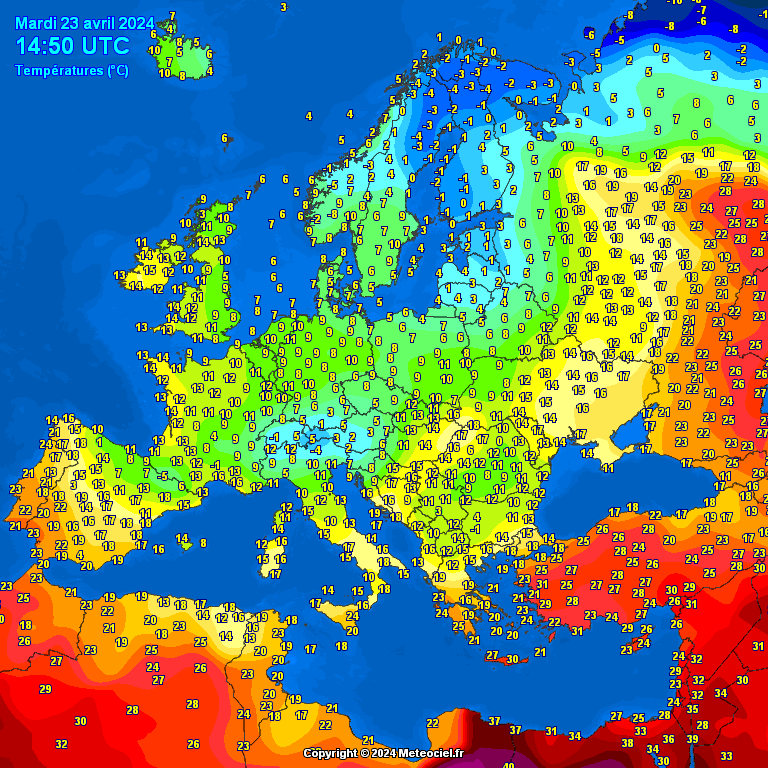 🔴 Increïble! Menys de 10 dies separen aquests mapes. 📈 A l'esquerra, 14 d'abril, quan l’Observatori Fabra va assolir una màxima històrica en un abril: 29,4ºC. 📉 A la dreta, aquest dimarts, amb la notícia que Barcelona ha viscut el matí de Sant Jordi més fred en dècades