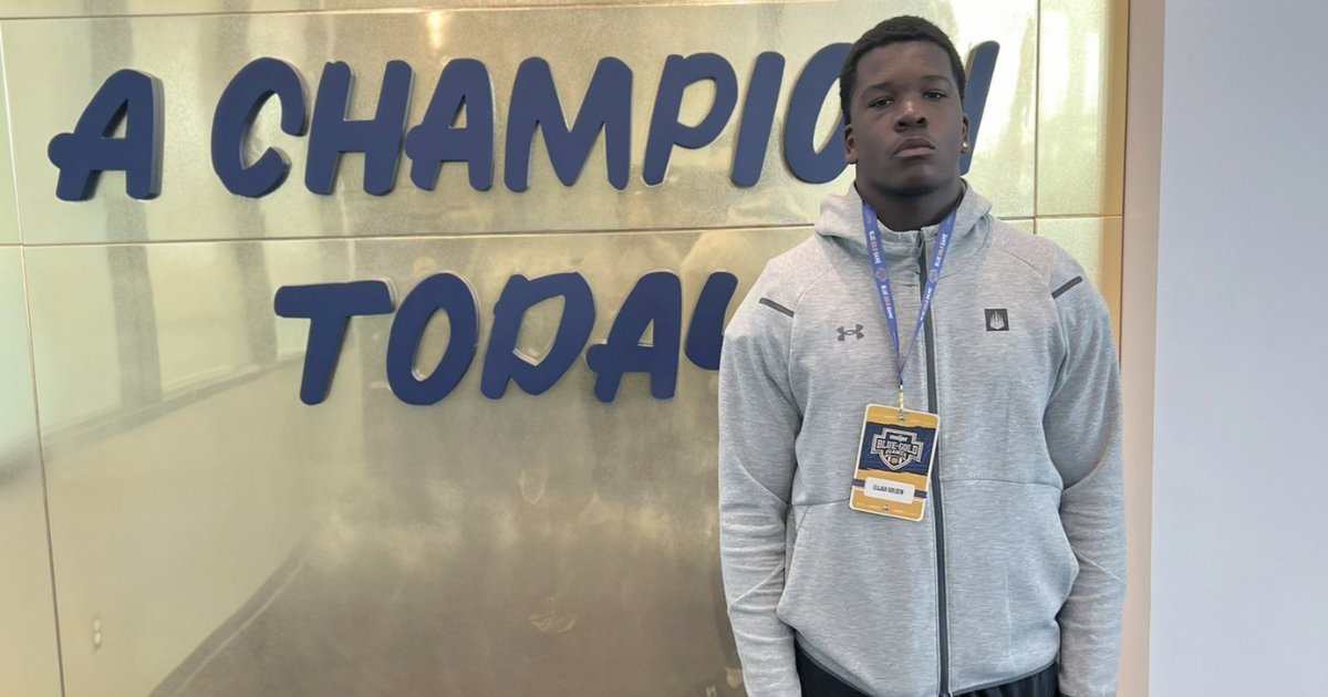 Four-star DL Elijah Golden was at Notre Dame over the weekend, and he's already planning on getting back to South Bend ‼️🍀 More here: on3.com/teams/notre-da…