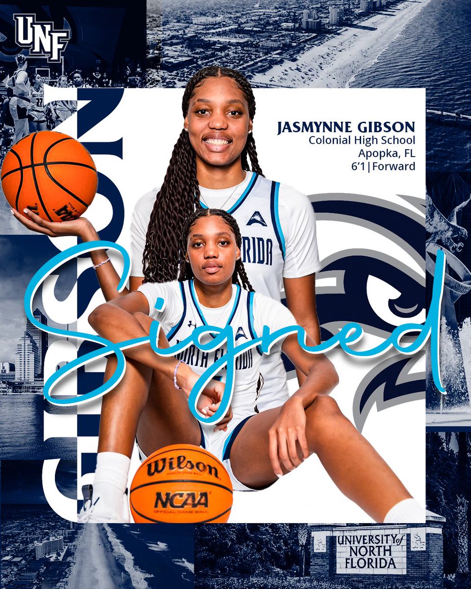 UNF Women's Basketball (@ospreywbb) on Twitter photo ✍️ Welcome to #TheNest, <a href="/GibsonJasmynne/">Jasmynne Gibson</a>!
Jas is a scorer who can play multiple positions, guard 1-5 & dominate the glass. She is a winner! We can’t wait to get on the court with #24‼️
#SWOOP ✍️ Welcome to #TheNest, <a href="/GibsonJasmynne/">Jasmynne Gibson</a>!
Jas is a scorer who can play multiple positions, guard 1-5 & dominate the glass. She is a winner! We can’t wait to get on the court with #24‼️
#SWOOP