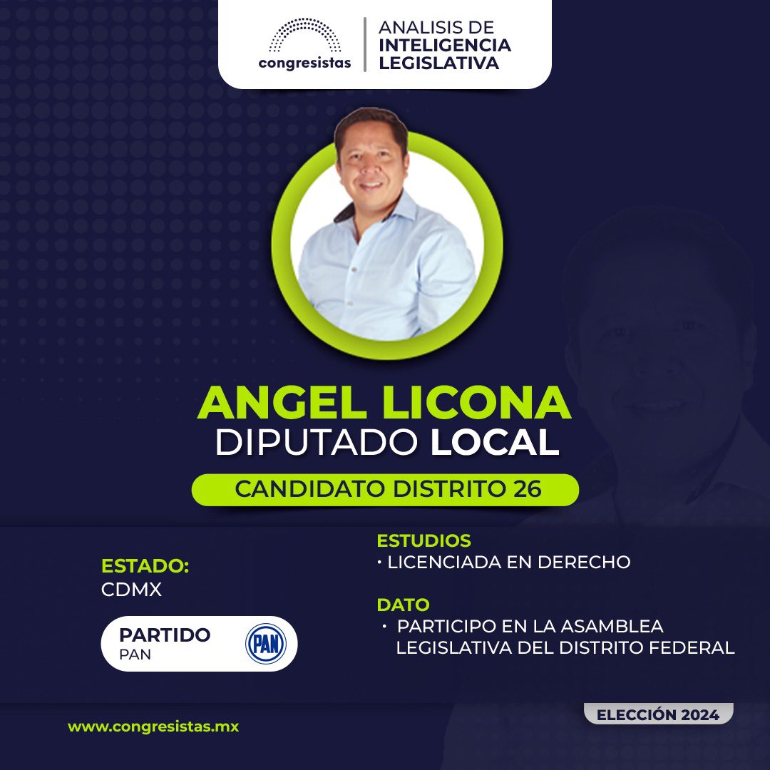 📊 !Elecciones en Ciudad de México, datos y claves de Ángel Licona Becerra !

@LiconAngel candidato de @PAN_CDMX busca ganar el distrito 26 del @Congreso_CdMex y lograr ser la voz legislativa de los habitantes de Coyoacán.🧵bit.ly/3QPSAiaa