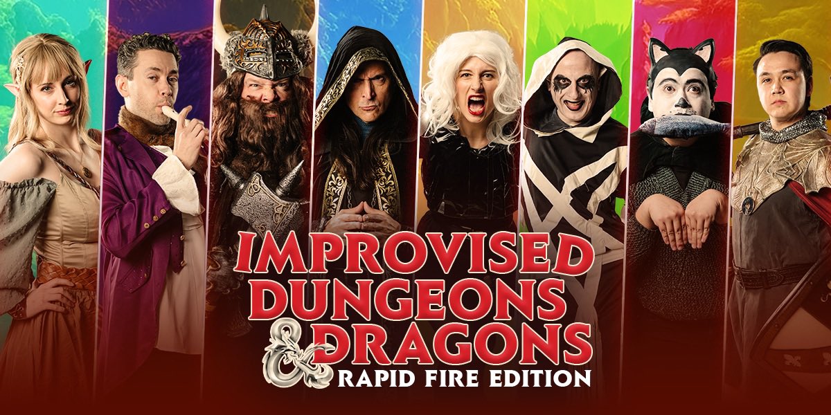 ⚔️IMPROVISED DUNGEONS & DRAGONS continues its run at Rapid Fire Theatre this week, playing Thu April 25, Fri April 26 & Sat April 27 at 7pm. Plus, there’s a family-friendly matinee on Sat at 1:30pm!

🎟 Get your tickets NOW at the @theatresports website!

#DnD #Improv #YEGTheatre