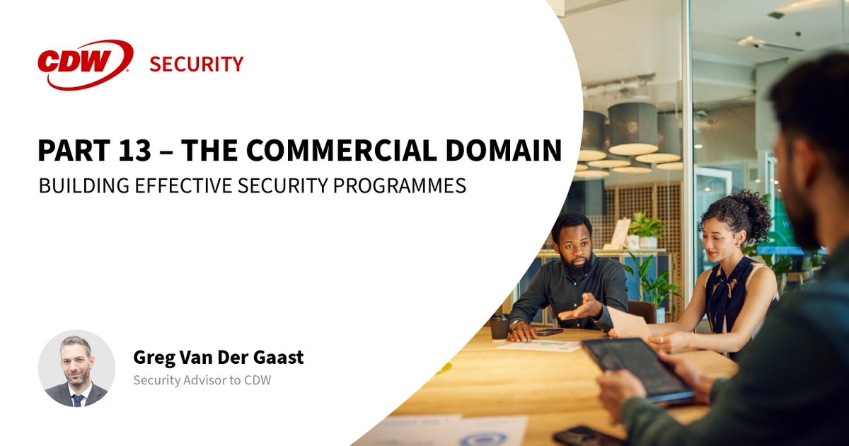 Building Effective Security Programmes 🖥️🔒 Part 13 – The Commercial Domain In Part 13, Greg explores the Commercial domain; exploring all the commercial aspects of building and implementing successful security programmes. hubs.ly/Q02tNlJm0