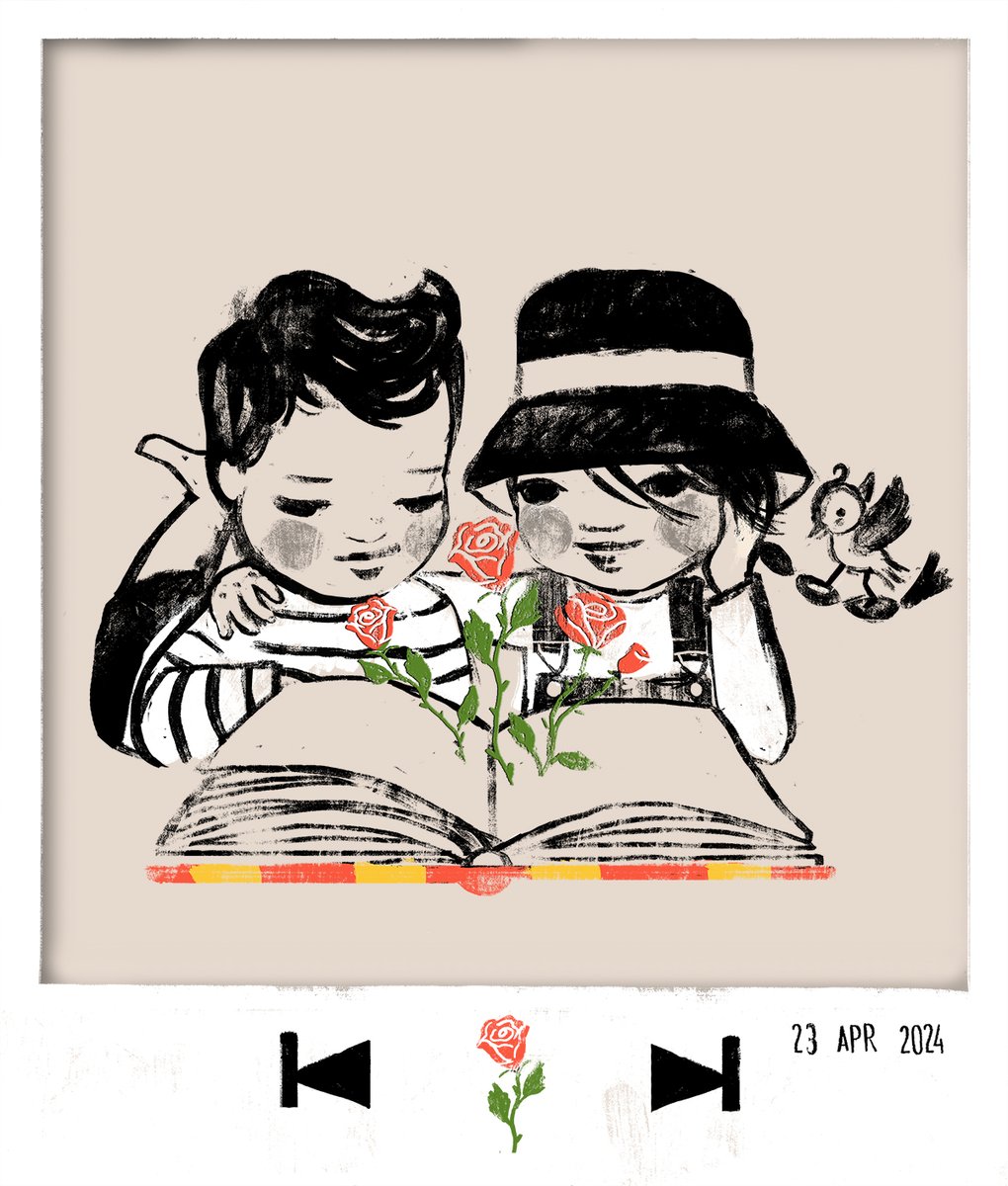 Feliç Sant Jordi! The day of books and roses, Catalonia streets all filled with roses and books...🌹📚🌹📚 Perfection! #homesick! It's surreal to think I ended up working on books ✨  Happy #WorldBookDay ! #kidlit #kidlitart #DiadaDeSantJordi #SantJordi2024