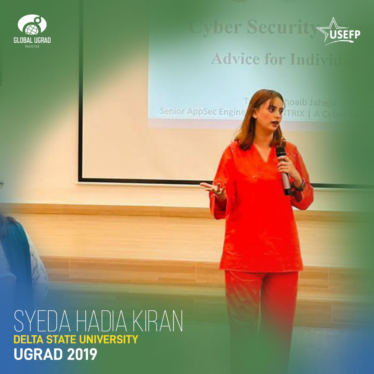 From navigating societal expectations to excelling in academia and professional endeavors, Syeda Hadia inspires young girls. She advocates for change through initiatives such as Cyber Smart, AI Implications in Higher Education, and Women in Action. #USEFP #URGAD