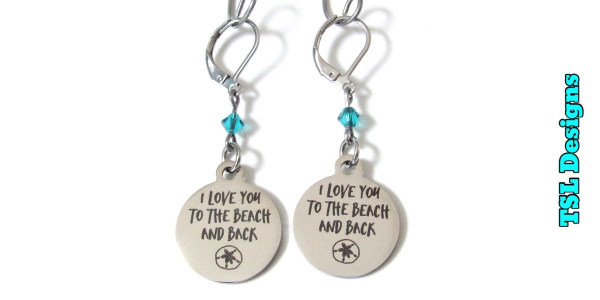 I Love You to the Beach and Back Laser Engraved Dangle Earrings with Birthstone Bead
buff.ly/376Pa87
#earrings #handmade #jewelry #handcrafted #shopsmall #etsy #etsystore #etsyshop #etsyseller #etsyhandmade #etsyjewelry