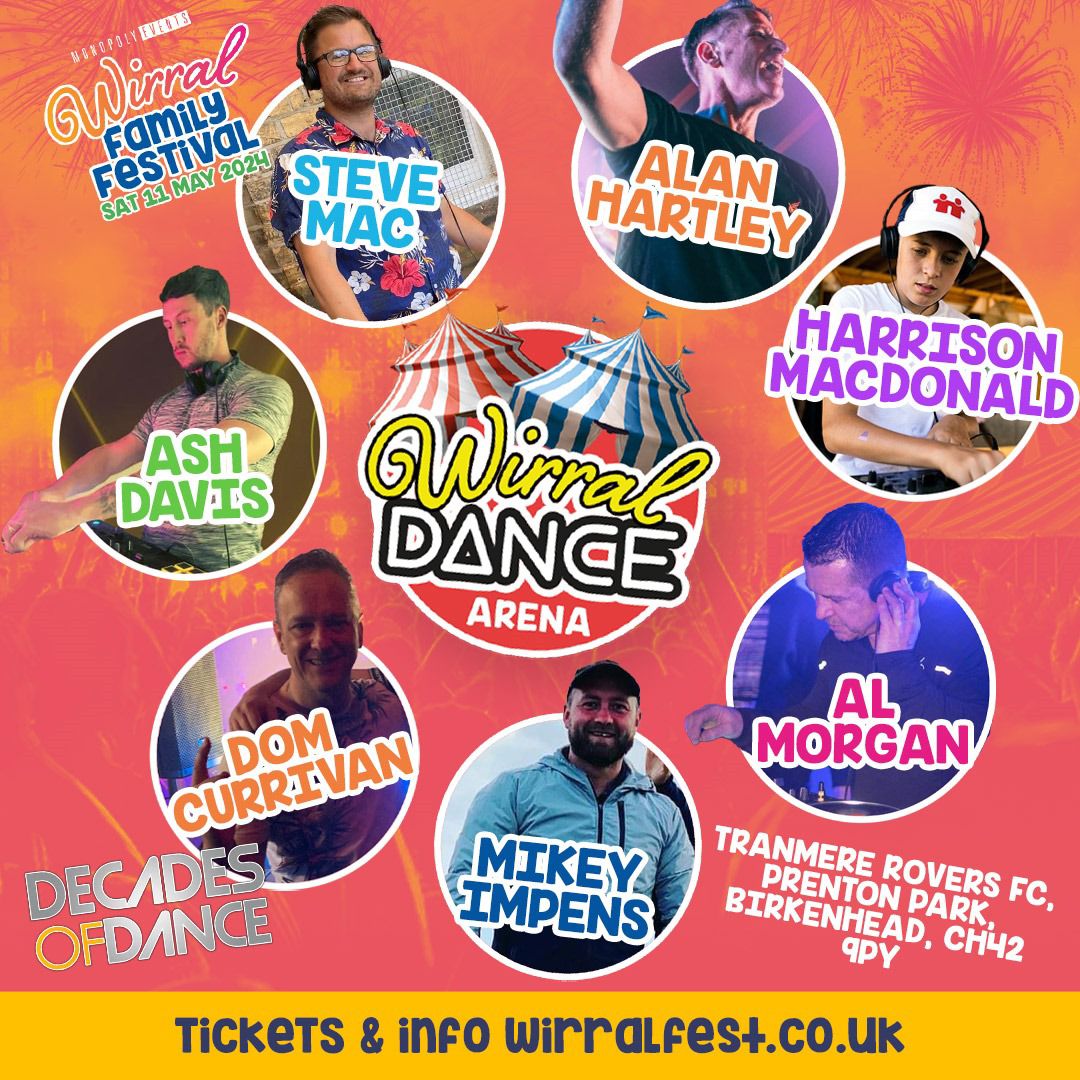 🎼Bringing your favourite dance music to Prenton Park. Check out the dance arena line up at the Wirral Family Festival. Wirralfest.co.uk #TRFC #SWA