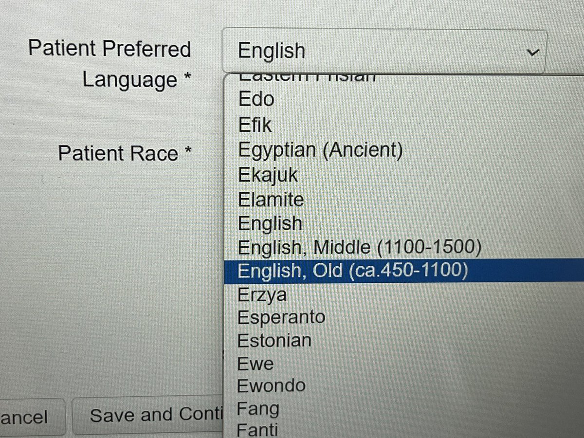 I’m filling out a medical form online and I’m curious who’s out there speaking Old English.