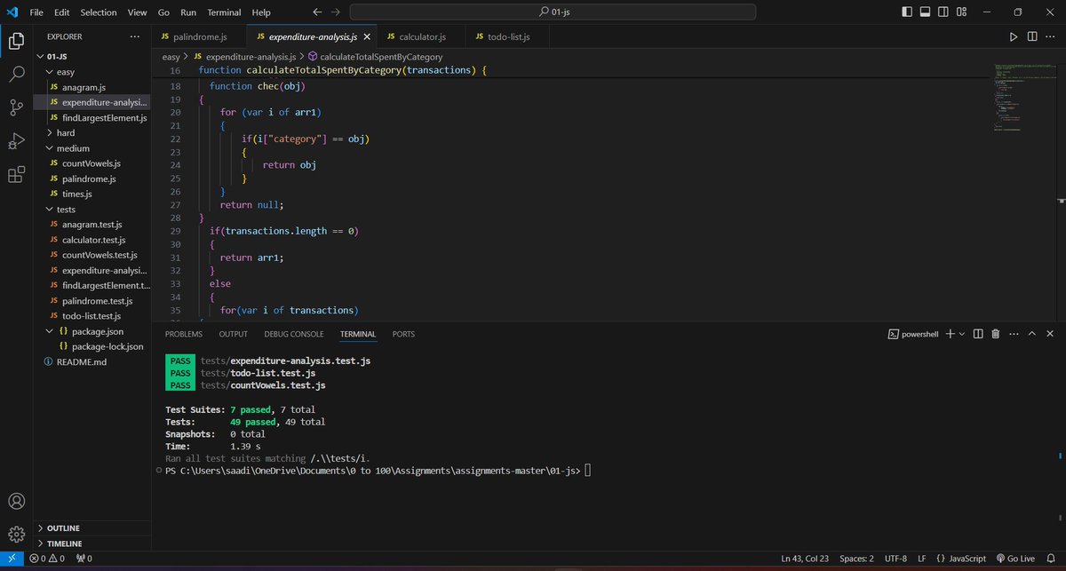 aadi_tsb's tweet photo. I am happy to announce that I have completed week 1 lectures and assignments of @kirat_tw  cohort 2.0 . Learned  about
->Syntax of JS
->functions,classes
->callback,Promises,async await.
Little Regex
#javascript #learninginpublic #cohort #coding https://t.co/uAqzq3Vyb7