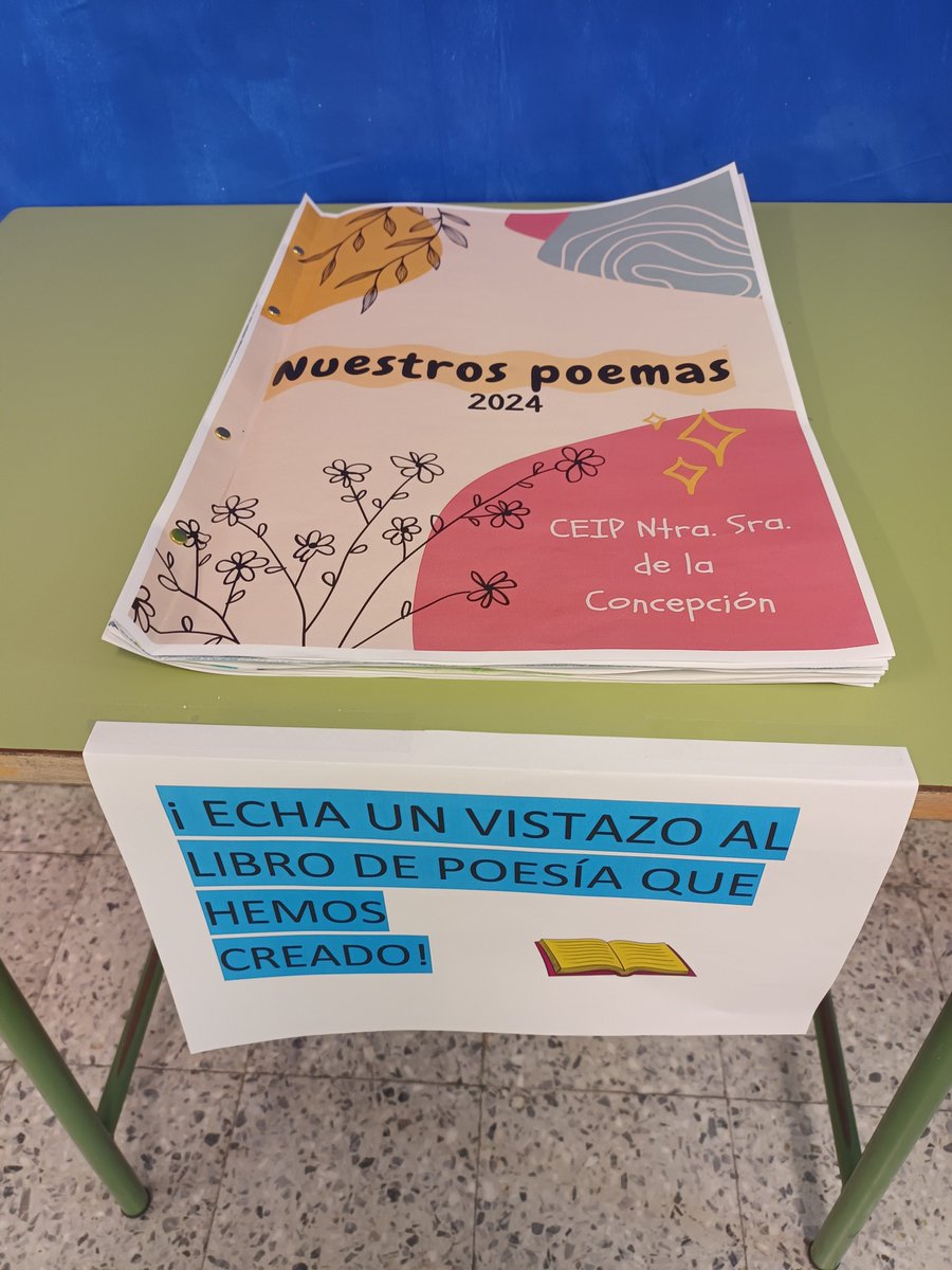 cplaconce's tweet photo. Feliz día del libro 2024.
Este año dedicado a los poemas. ¡Qué libro más bonito han creado nuestros alumnos!
#DiaDelLibro2024 
#lospoemasdelaconce
📃❤️‍🔥💫 https://t.co/Z8qTxh5eMM