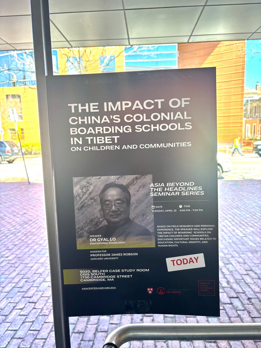 ** EVENT TODAY**

Today at 6pm in S020,1730 Cambridge St,Cambridge.

Come learn about the serious impact Chinas Colonial Boarding Schools have had with Dr. Gyal Lo