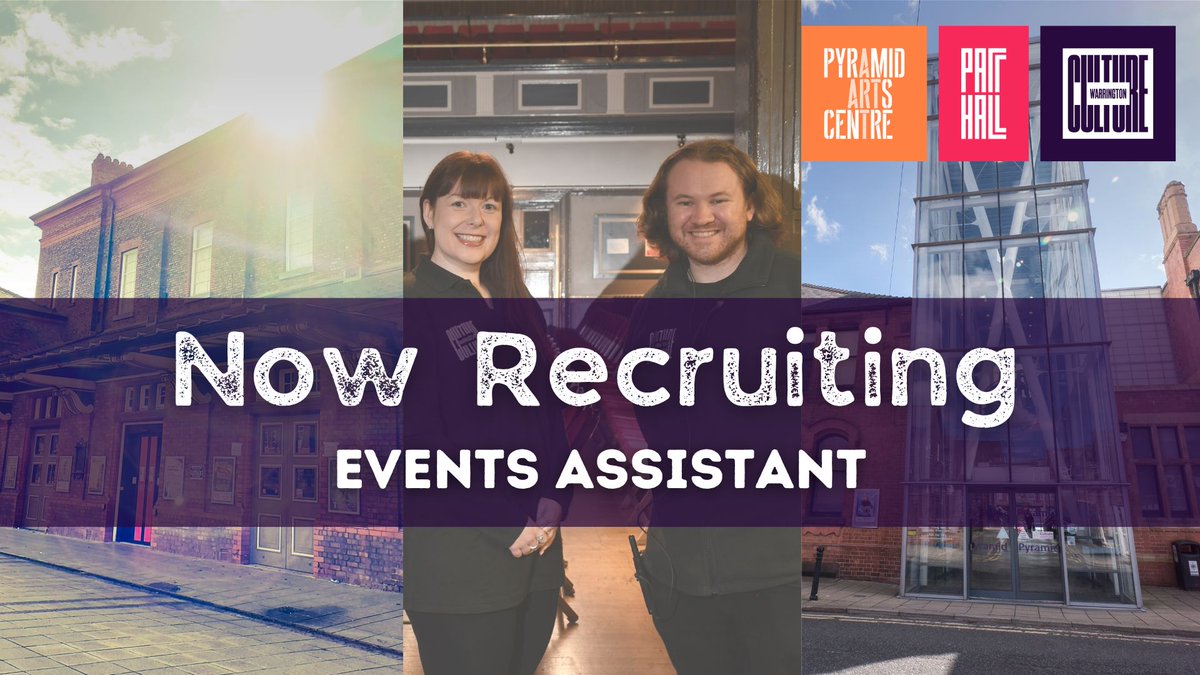 🚨 JOB ALERT 🚨 We're on the look-out for motivated EVENT ASSISTANTS to join our team 🙌 From Pyramid & Parr Hall to Warrington Museum and from conferences to concerts, we're looking for people who can adapt to deliver all kinds of events. Apply now 🙂 culturewarrington.org/jobs/events-as…