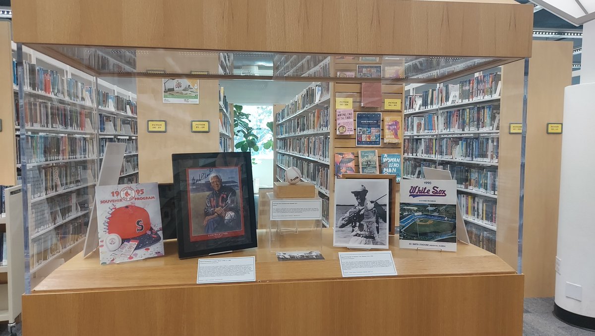 Swing by Fruitville Library in Sarasota! ⚾ Sarasota County History Center's 'No Grass Stains, No Glory: Spring Training in Sarasota' exhibit celebrates 100 years of spring training legacy! 🎉  #SRQCountyLibraries #SRQCountyHistory #SRQCountyParks