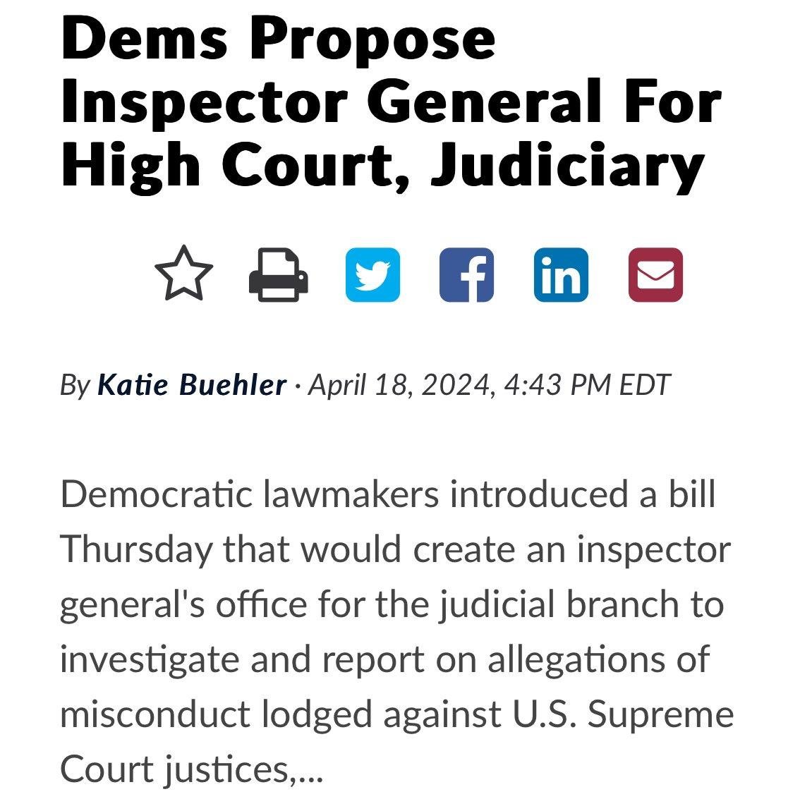 The manufactured “crisis in confidence” around the Supreme Court is directly related to the Left’s disinformation campaign. An inspector general won’t change that, at least not unless that person operates as an extension of the Democrats on the Senate Judiciary Committee.