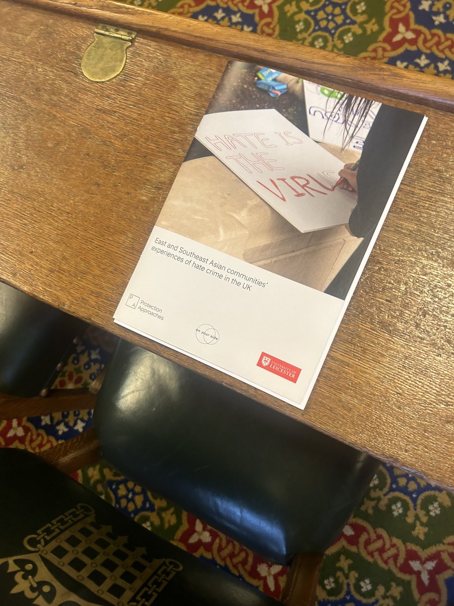 Extremely proud @andyfearn and our @IBVprev & @OnYourSideUK teams are launching our latest publication this evening in parliament on the true level of hate crime against East & Southeast Asian communities —with our research partners @HateCrime_Leics & event chair @SarahOwen_