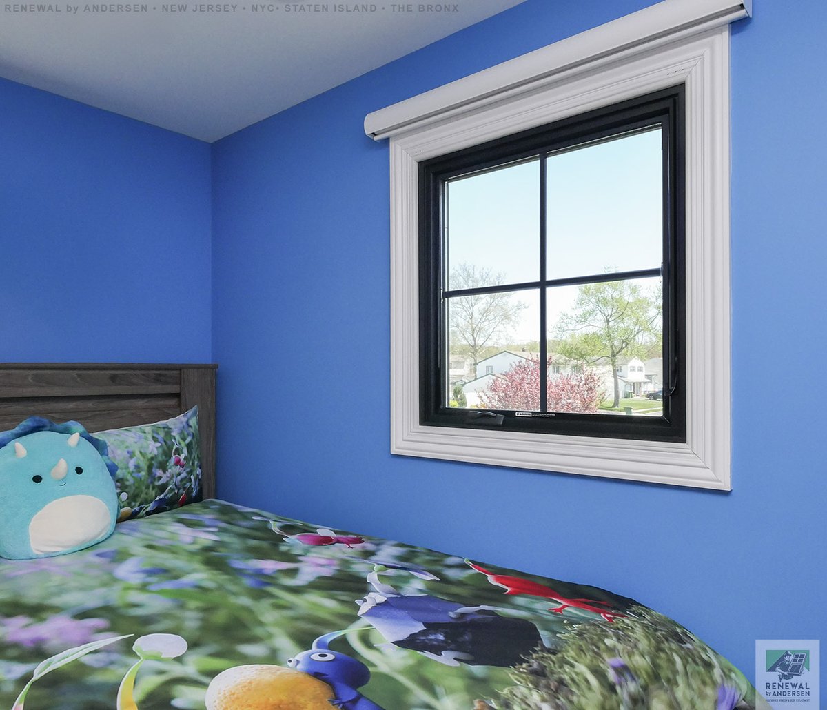 Colorful kids bedroom with new black casement window we installed
. . . . . . . . . .
Find out more about getting new windows for your home -- Contact Us Today: (844) 245-2799 -- Renewal by Andersen New Jersey, NYC, Staten Island and The Bronx
#blackwindow #window #newwindows