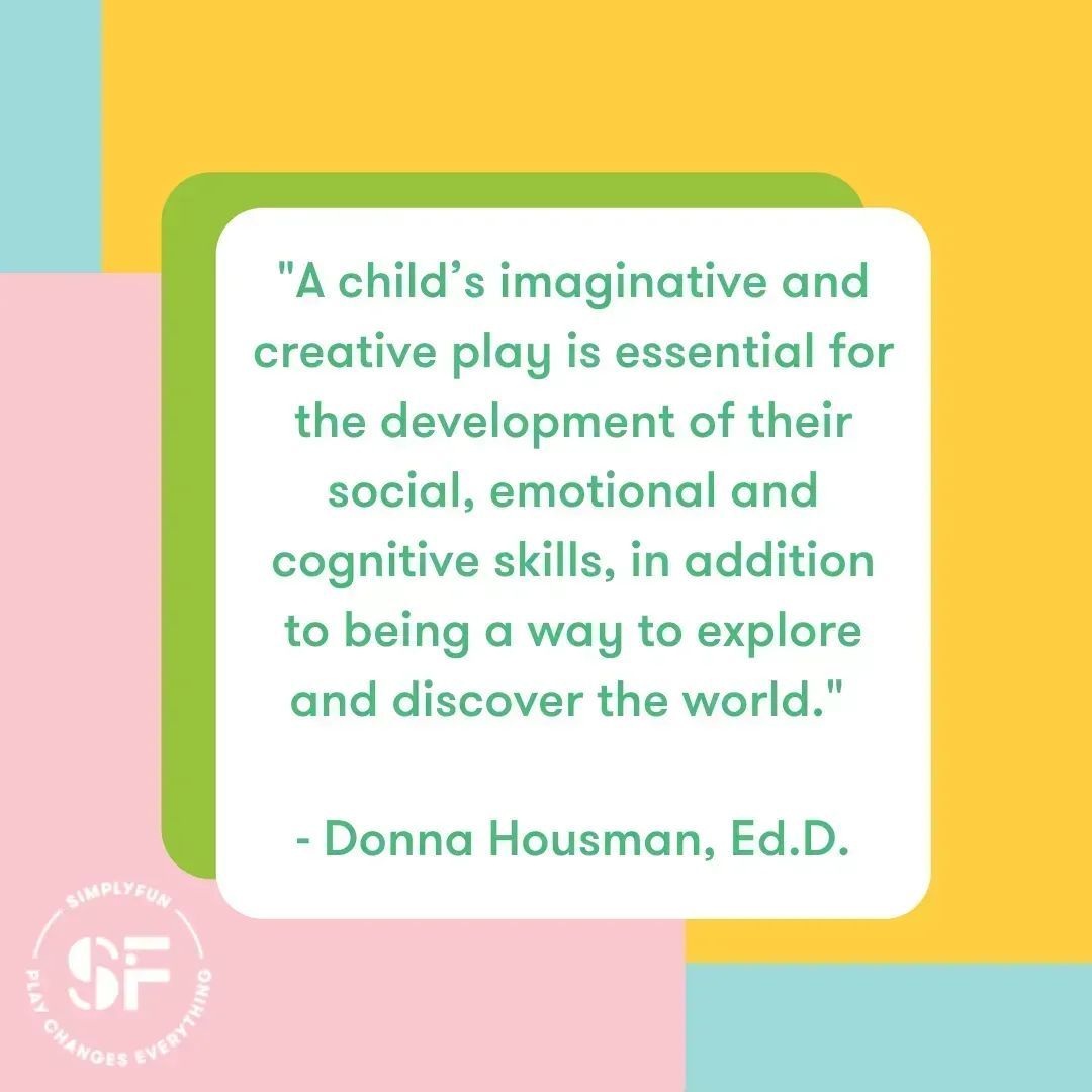 SimplyFun's tweet photo. "A child’s imaginative and creative play is essential for the development of their social, emotional and cognitive skills, in addition to being a way to explore and discover the world." 

- Donna Housman, Ed.D.

#SimplyFun #Games #Play #Learn #BoardGames https://t.co/qmCxzoFHn3