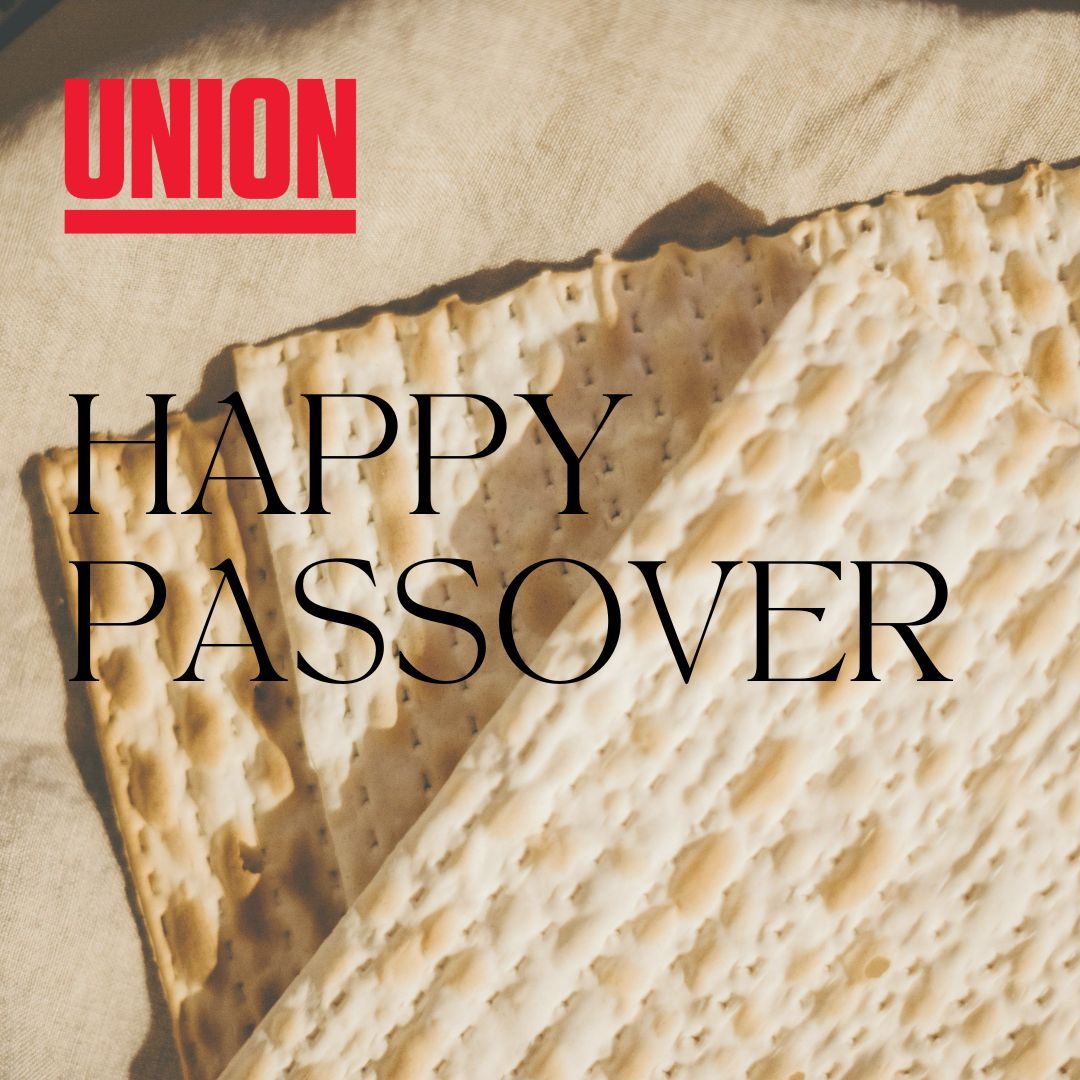 Union wishes our community and all observing a meaningful Passover. May this time of reflection and tradition bring peace and renewal to our community and beyond. #HappyPassover #Passover2024