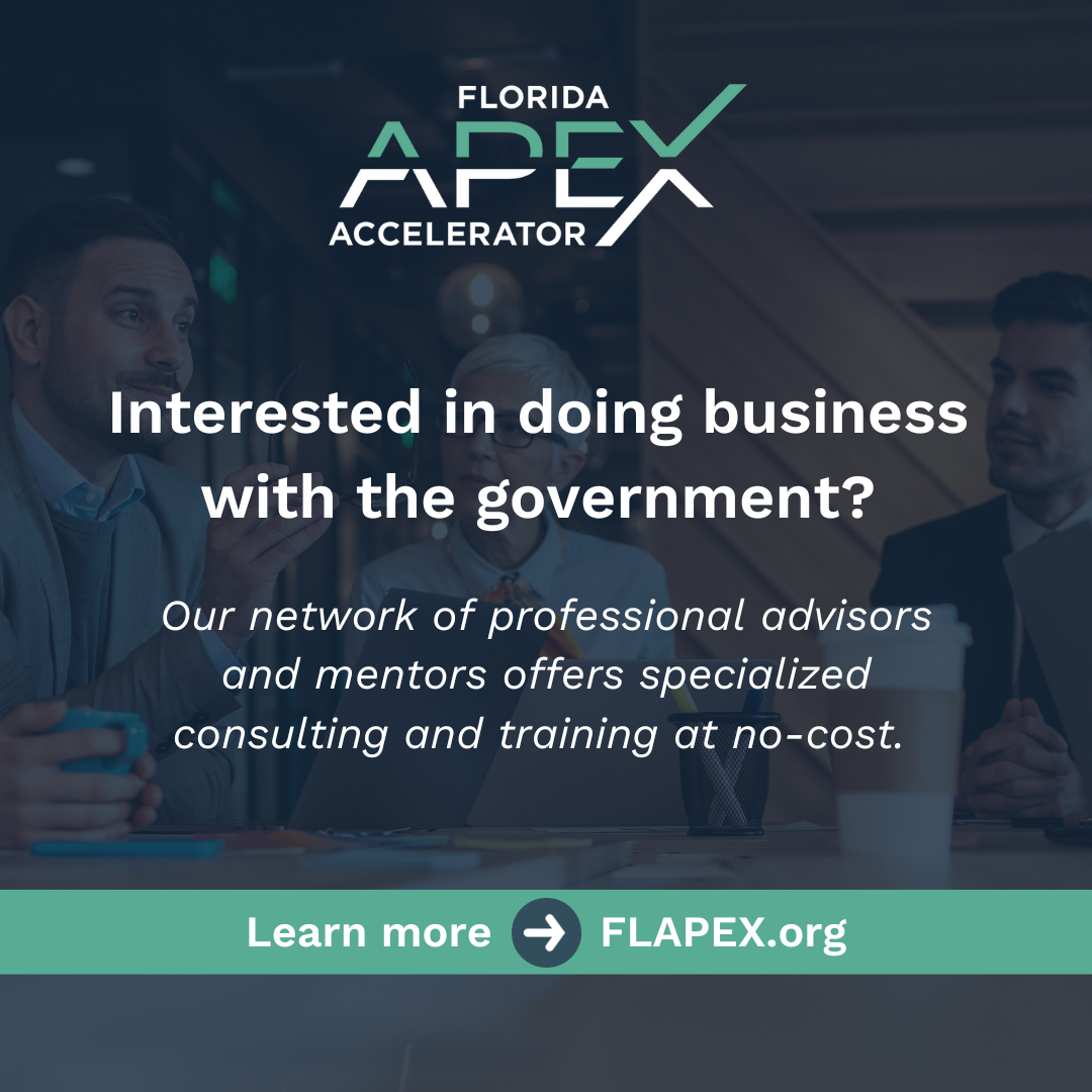 usfsbdc's tweet image. 📢 Explore the Florida APEX Accelerators program, designed to propel your business in government contracting. Don&apos;t miss out on this opportunity to elevate your success! ➡️ SBDCTampaBay.com/APEX

#GovernmentContracting #APEXAccelerators
