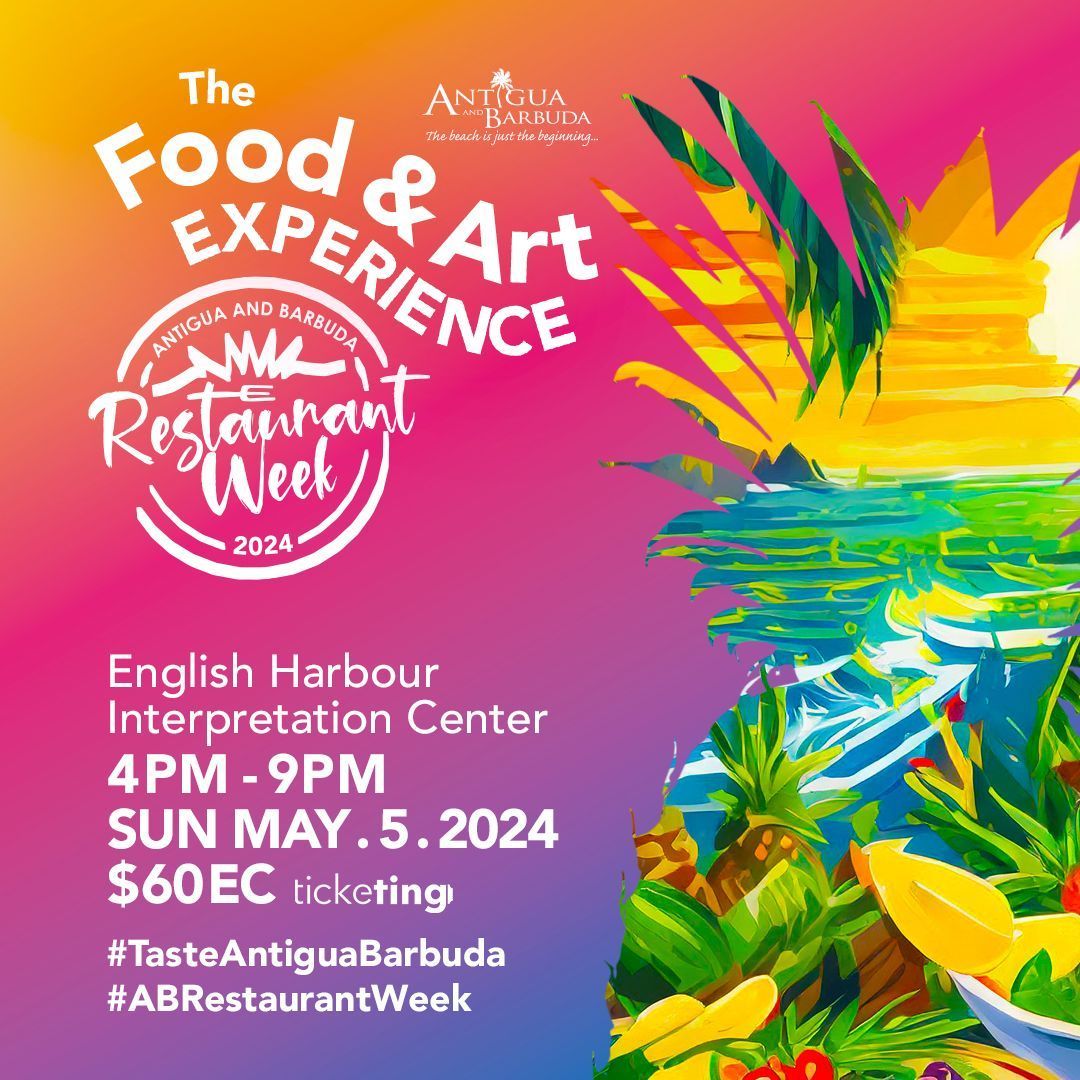 Experience diverse menus from local restaurants and food spots, paired with local art for a unique sensory experience. Receive a foodie swag bag with a Food Passport, giveaways, and a welcome drink. Kids 12 and under enter free.

#ABRestaurantWeek 
#AntiguaandBarbuda