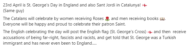 #StGeorgesDay #SantJordi #England #Catalunya #StGeorge #SaintGeorge #ProudToBeEnglish