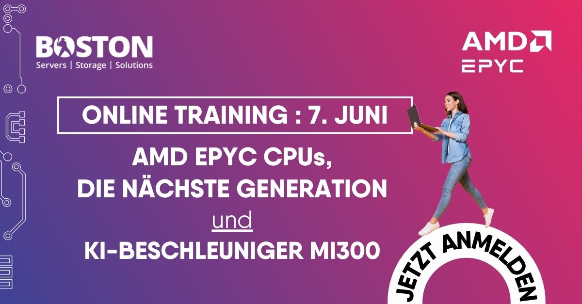BostonGermany's tweet photo. 💬 AMD EPYC Server-CPUs haben sich speziell im Bereich HPC einen Namen gemacht. 

📍Im Webcast gehen wir auf die NEXT GEN ein sowie auf den KI-Beschleuniger MI300 von AMD. 

▶️ Hier anmelden: https://t.co/TmDZzByIVj

#AMD_Epyc #ServerCPUs #fenway #OnlineTraining #BostonOnAir https://t.co/pJYmexItfi
