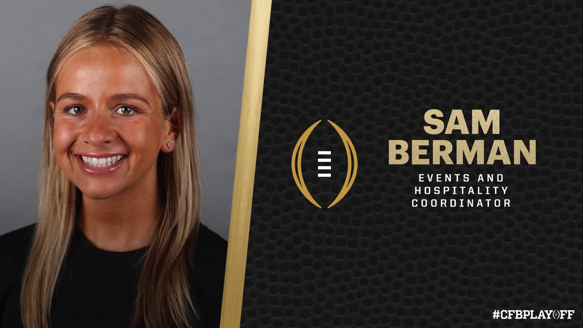 Please help us welcome Sam Berman to the College Football Playoff staff as the CFP's events and hospitality coordinator. Before joining the CFP, Berman has spent time at the @uoregon (@GoDucks). #CFBPlayoff 🏈🏆