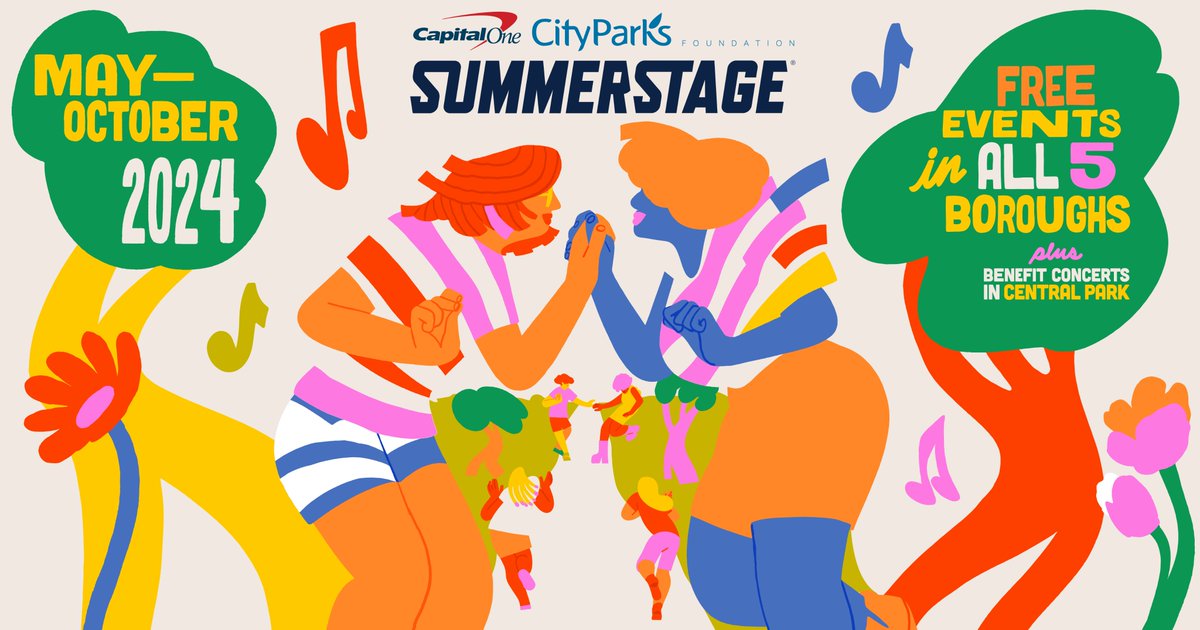☀️🎶 @SummerStage is back with a season of 85+ shows with free performances across all 5 boroughs 🗽 + benefit concerts in Central Park ⛲️! Check out the 2024 lineup 🎤 here: SummerStage.org #SummerStage #ShareYourSummerStage