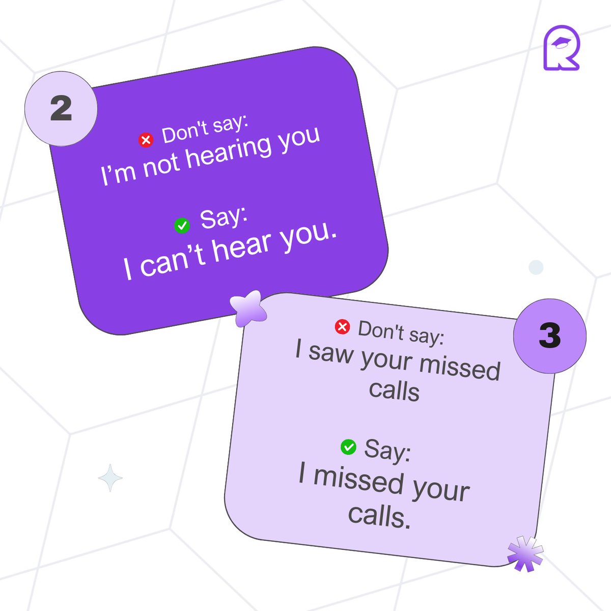 roducate's tweet photo. Did you know that the expression "I'm not hearing you" is incorrect?
Discover some common mistakes we make every day and how to improve them.
Don’t forget to use Roducate for your learning! #GrammarTips #EnglishLanguage #RethinkYourExpressions #Roducate https://t.co/m4czxUanUh