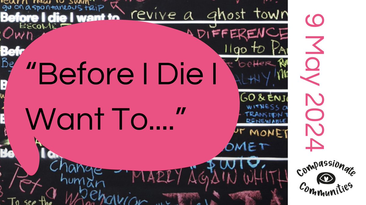 LottieAtUHCW's tweet photo. It’s #DyingMatters2024 soon and we are getting stuck in with a #compassionatecw Conversation Café on 9 May. 

What’s a good life? 
What’s a good death? 
Let’s talk 

➡️ Book here: https://t.co/3BY7PpkyGS https://t.co/Omn8KqYwub