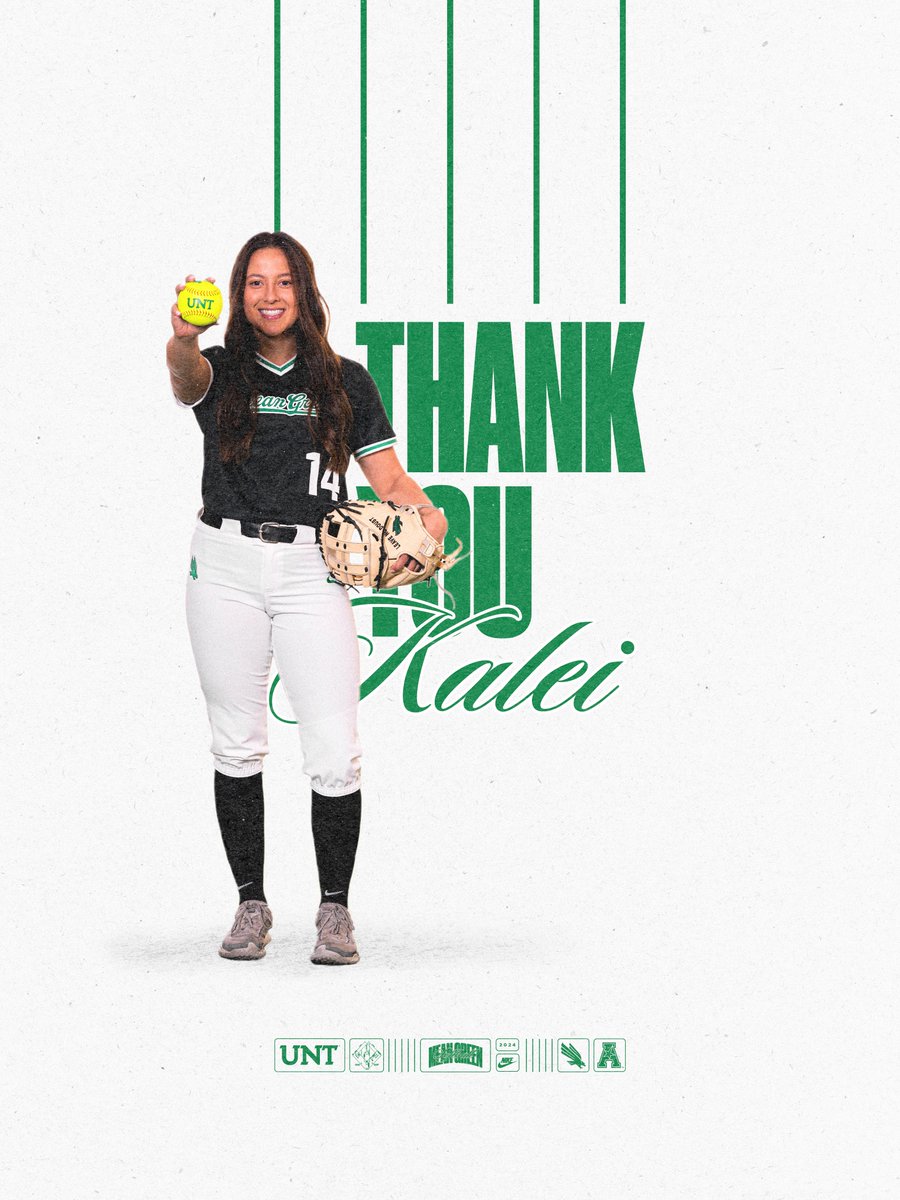 Mean Green through and through, we have had the pleasure of watching @kisforkale's dreams come true at UNT! Join us in a celebration of her historic career on Saturday!! #GMG 🟢🦅