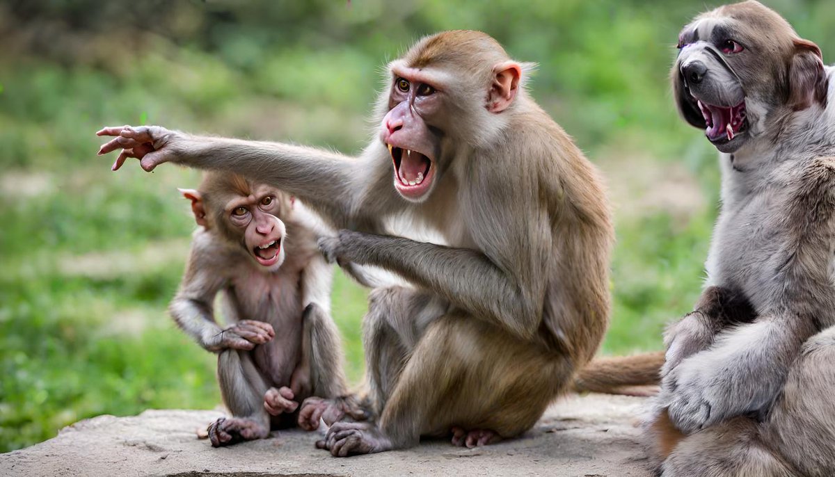 RohanJoglekar7's tweet photo. 3/5 Next we attended a ‘visuals’ session where we experimented with image generation. Feeding ‘aggression in young and old rhesus macaques’ into Runway produced the following image. We then used Samsung’s Galaxy AI to edit the image and make it less terrifying (see above)! https://t.co/YSle7oy5Bm