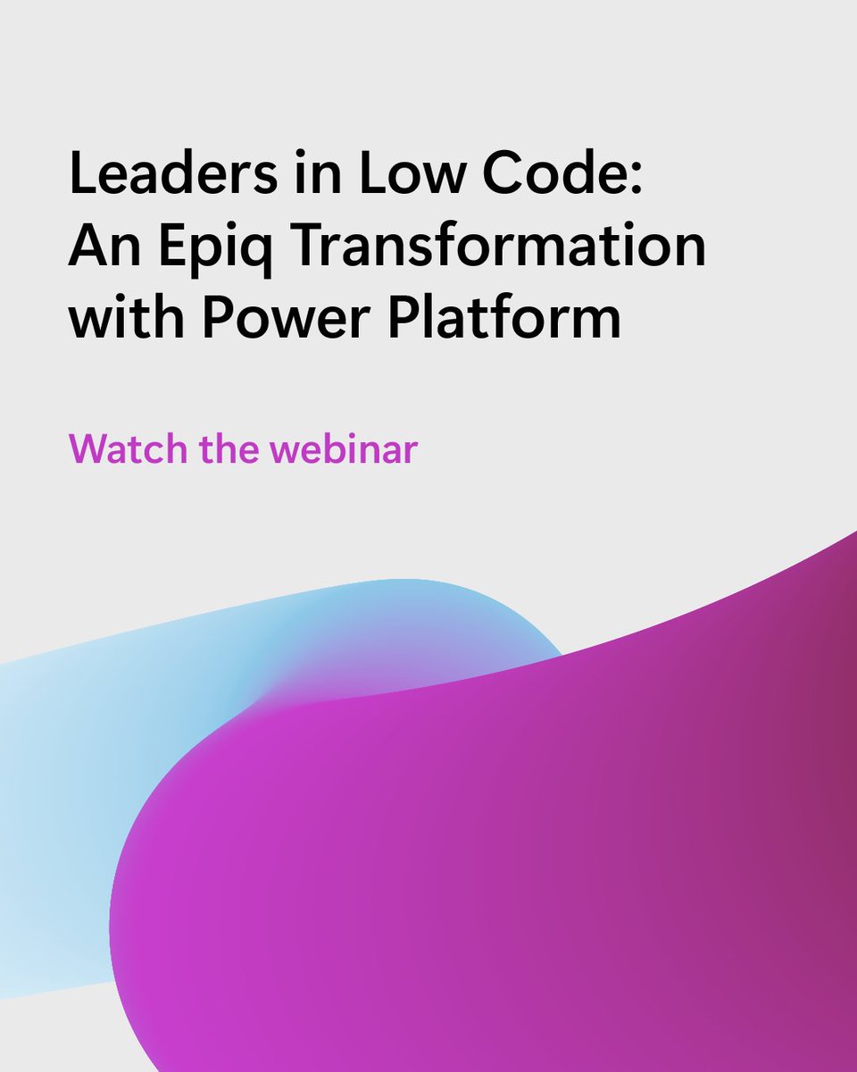 ⚡ Power Platform enabled Colton Coan—Senior Manager of Rapid Development at @EpiqGlobal—to create a culture of innovation and accelerate solution development. Watch to learn how: msft.it/6012YGlI8