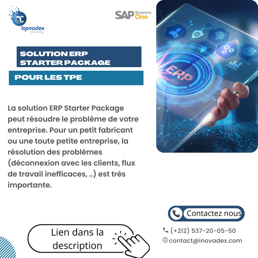 inovadex's tweet photo. Pour toute demande de devis📑, conseil ou étude personnalisée, n’hésitez pas à remplir le formulaire 👉 https://t.co/yOY3qMMKUw   

#conseil #SAP #ERP#PERFORMANCE  #TPE #maroc https://t.co/zwbdkEaw2b