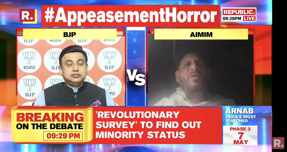 #AppeasementHorror | PM Modi gave a hate speech, what is Election Commission doing?: Adv. Waris Pathan (@warispathan), AIMIM National Spokesperson & Former MLA hits out Tune in here to watch The Debate. Fire in your views with the hashtag and watch #LIVE as Arnab reads them…