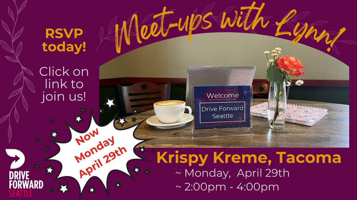 NEW DAY! *APRIL Topic - Seattle's PayUp- REFORM NOW: Waiting Won't Fix Broken!* Enjoy a coffee and visit with Lynn about upcoming events &amp; tips to help your business! RSVP at link below or drop in!

secure.everyaction.com/0R1EiRas_020gO…

#uber #lyft #doordash #ubereats #tacoma #krispykreme