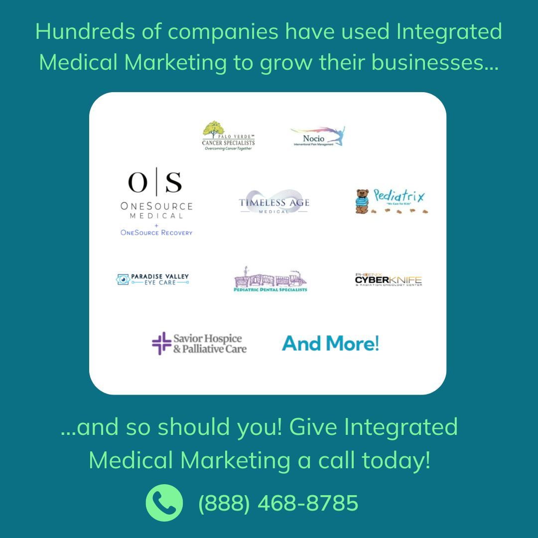 Having worked with hundreds of medical practices, Integrated Medical Marketing is confident we can help your business too.

Visit our website to see more.

buff.ly/4cEnzYX

#MedicalPractice #DentalMarketing
#IntegratedMedicalMarketing
