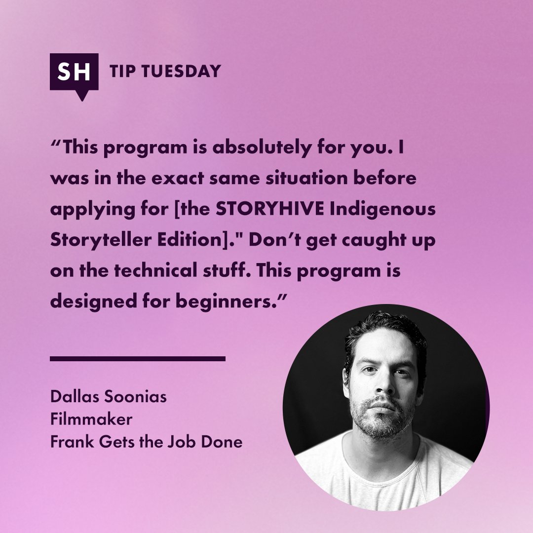 When it comes to STORYHIVE's Scripted Edition, alum Dallas Soonias says 👉 just apply! Learn more about our latest program for new + emerging filmmakers in BC + Alberta at STORYHIVE.com/apply 🔗