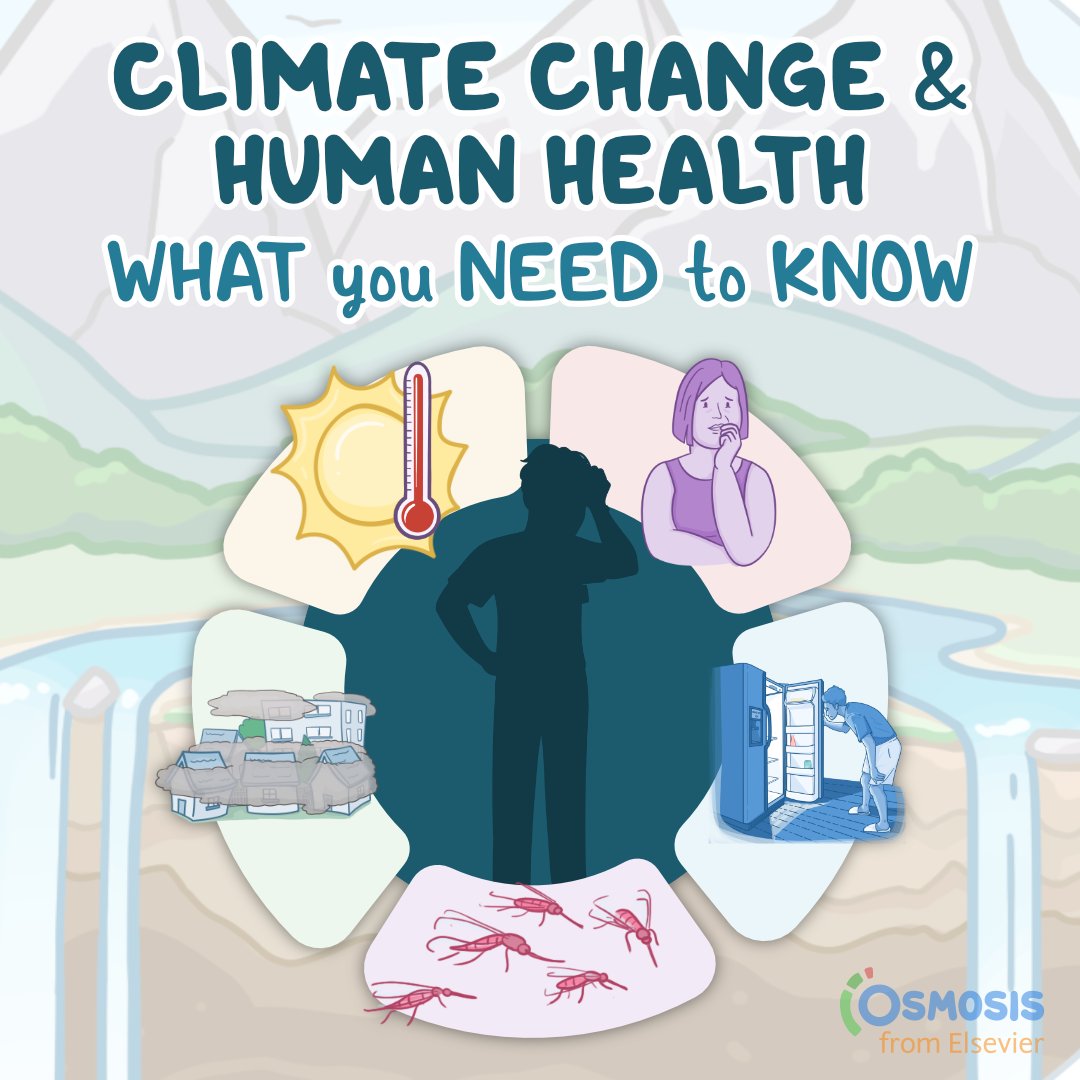 #ClimateChange poses a significant and multifaceted threat to human health, impacting various aspects of well-being across the globe. Learn more about its impact and ways to mitigate it: osms.it/blog-climate-h… #LearnByOsmosis