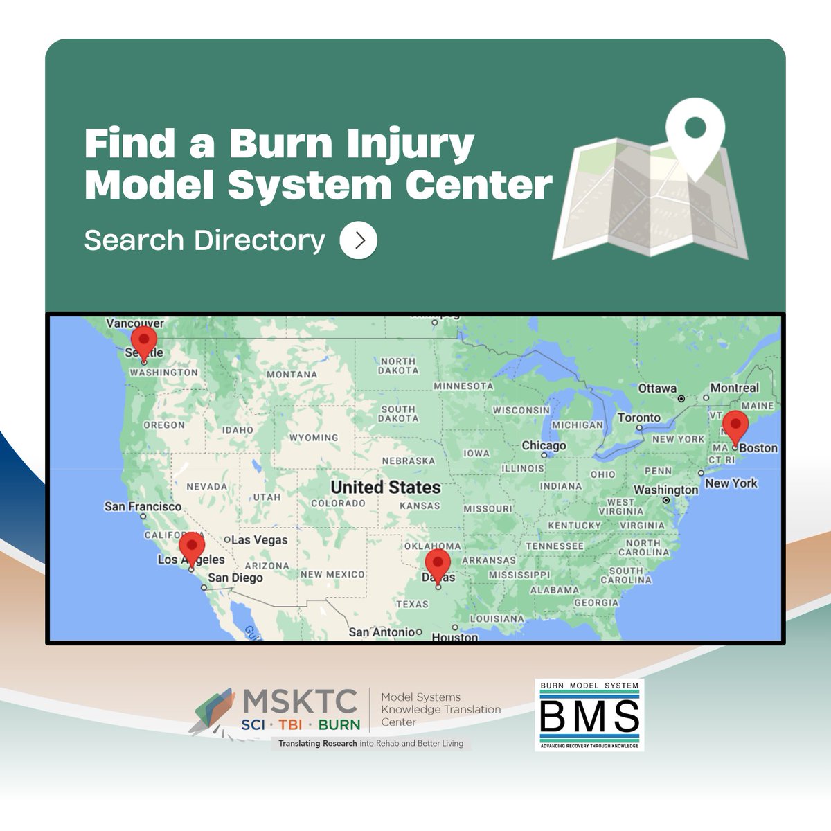 Burn Model Systems provide the highest level of comprehensive specialty services from the point of injury through rehabilitation and eventual full re-entry into community life. Check out this directory to learn more about each of the Model Systems. msktc.org/burn/model-sys…