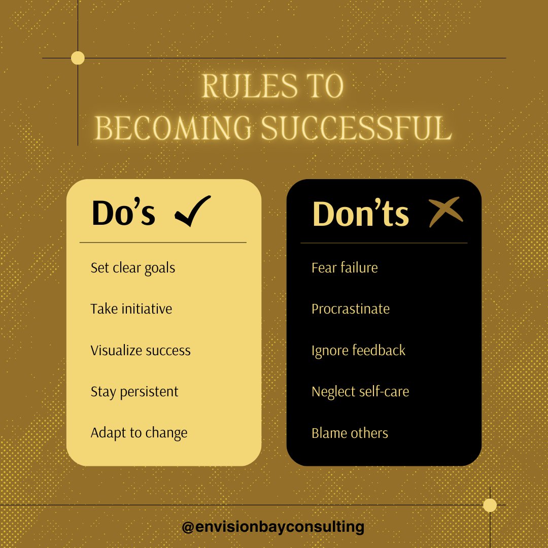 Unlock the path to success with our essential dos and don'ts! Learn the secrets to thriving in your career and personal life. 💼✨ #SuccessTips #EnvisionBay #CareerAdvice