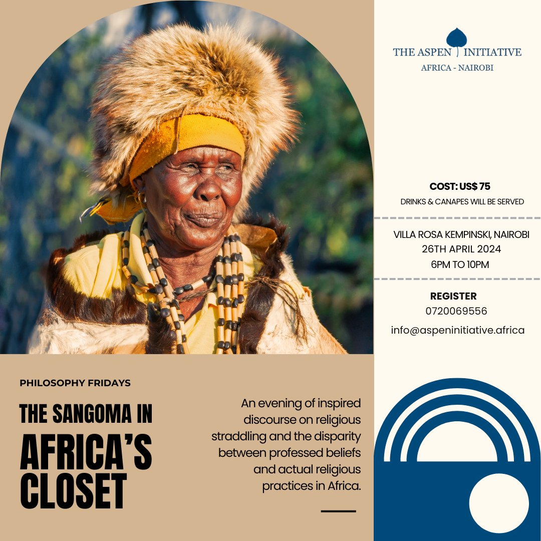 We're counting down to Philosophy Friday!

Join us at Villa Rosa Kempinski this Friday as we uncover new perspectives surrounding the Sangoma in Africa's Closet. Secure your spot to get started on the readings that will shape our moderated dialogue.

RSVP: aspeninitiative.africa/philosophy-fri…