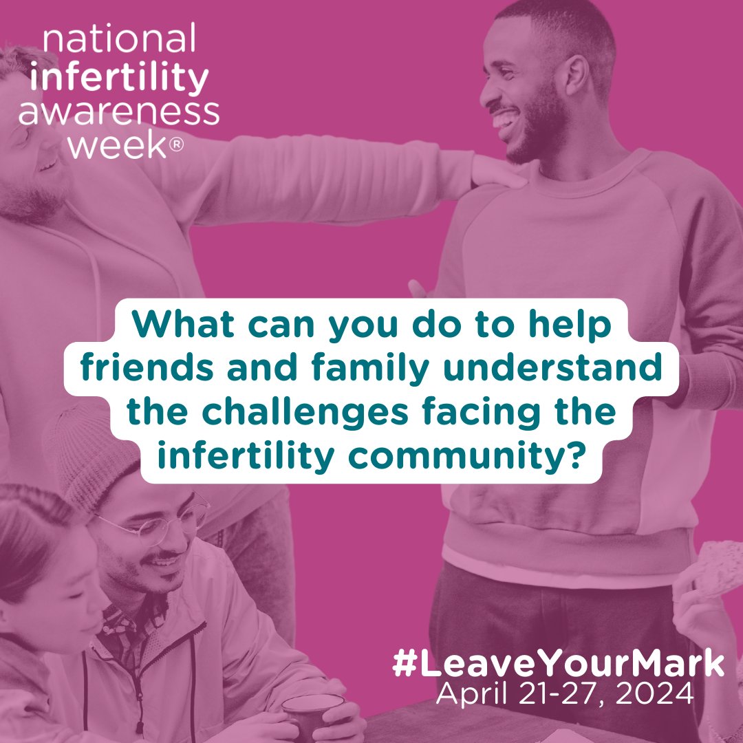 You are reMARKable! Going through the challenges of infertility can be lonely & difficult. How can you make a positive mark to support someone currently struggling with #infertility? Share how someone helped you or what you wish someone would have said. #NIAW #LeaveYourMark2024