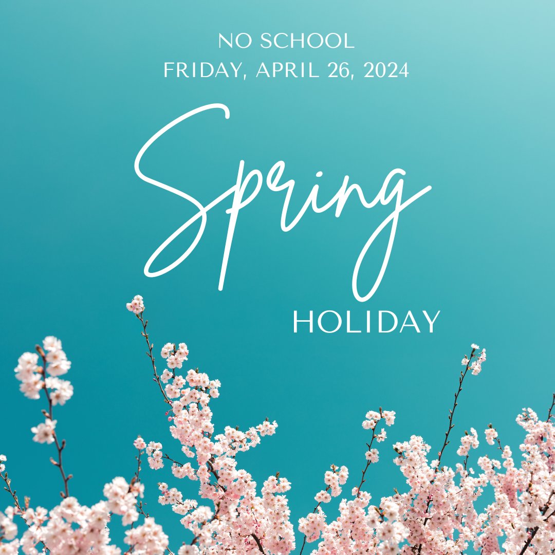 Just a reminder, we do not have school this Friday for Spring Holiday!  💙✈️⭐ #oneteamonemission #believeinALL