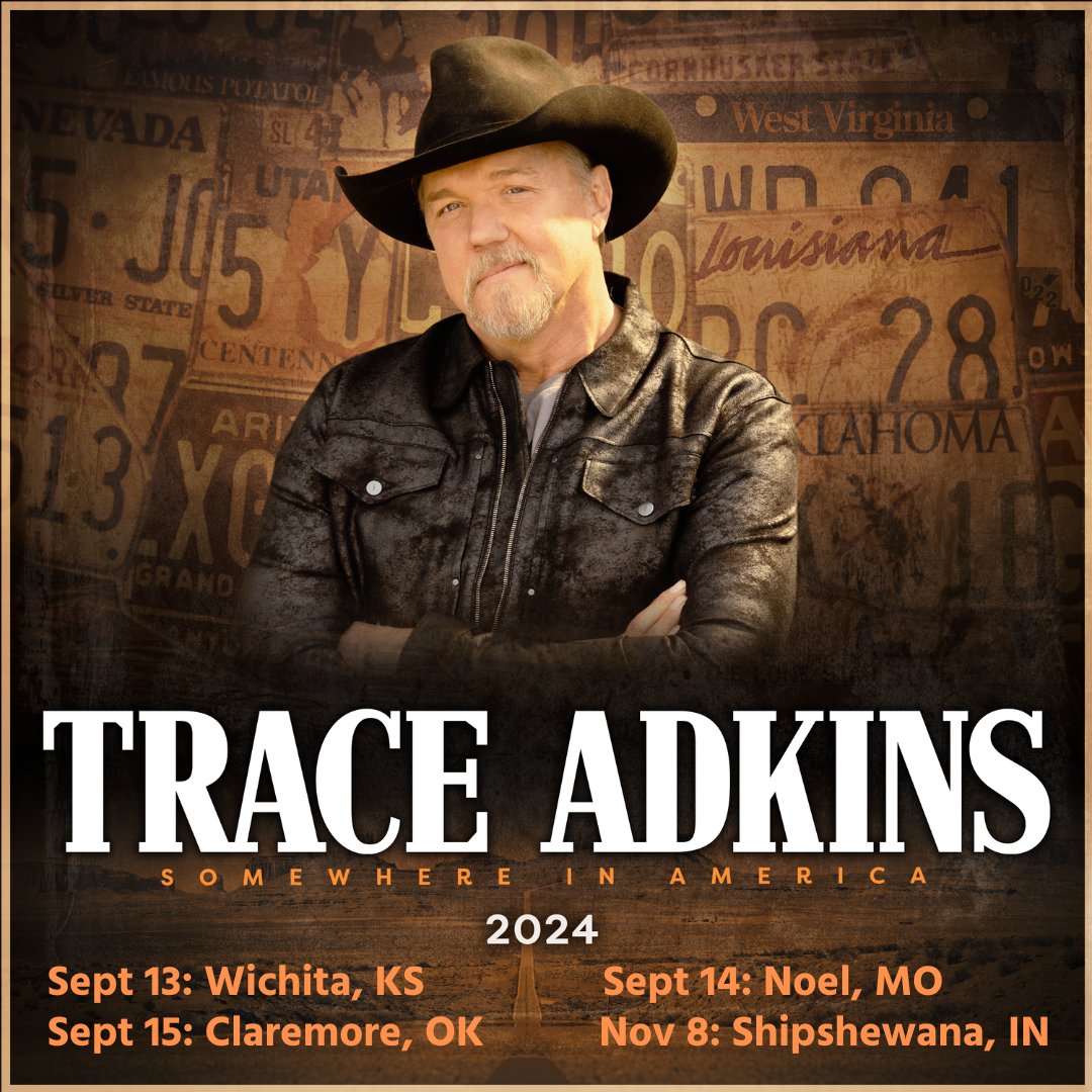 New shows have been announced this week! Want info on pre-sale tickets? Sign up for Trace's email community here: traceadkins.com/pages/communit…